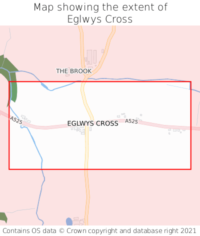 Map showing extent of Eglwys Cross as bounding box