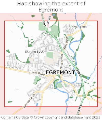 Map showing extent of Egremont as bounding box