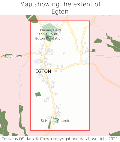 Map showing extent of Egton as bounding box