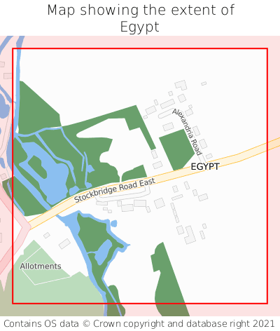 Map showing extent of Egypt as bounding box