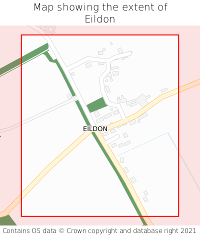 Map showing extent of Eildon as bounding box