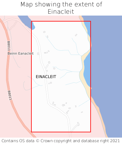 Map showing extent of Einacleit as bounding box