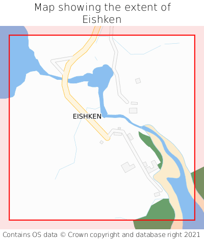 Map showing extent of Eishken as bounding box