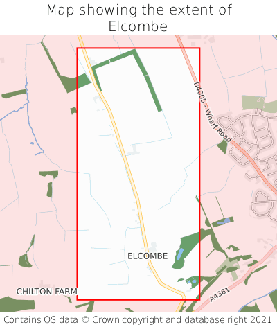 Map showing extent of Elcombe as bounding box