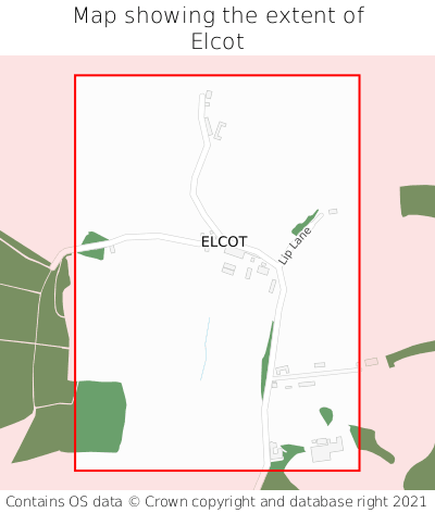 Map showing extent of Elcot as bounding box