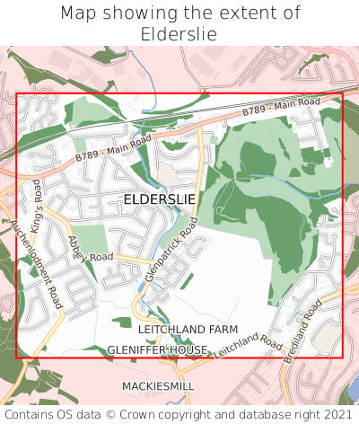 Map showing extent of Elderslie as bounding box