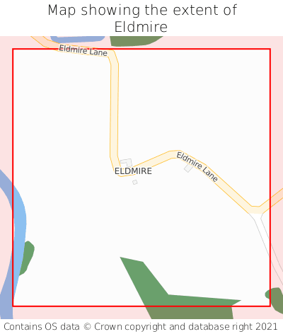 Map showing extent of Eldmire as bounding box