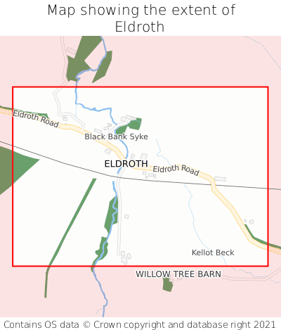Map showing extent of Eldroth as bounding box