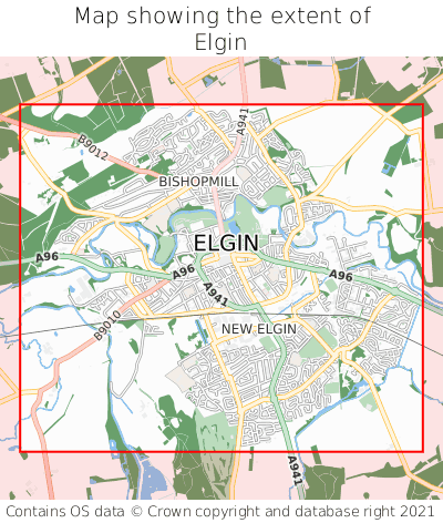 Map showing extent of Elgin as bounding box