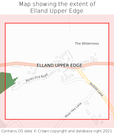 Map showing extent of Elland Upper Edge as bounding box