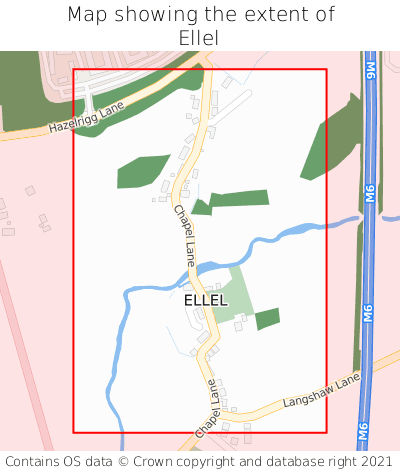 Map showing extent of Ellel as bounding box