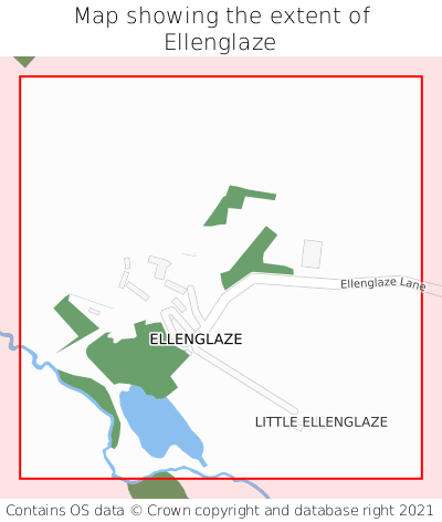Map showing extent of Ellenglaze as bounding box