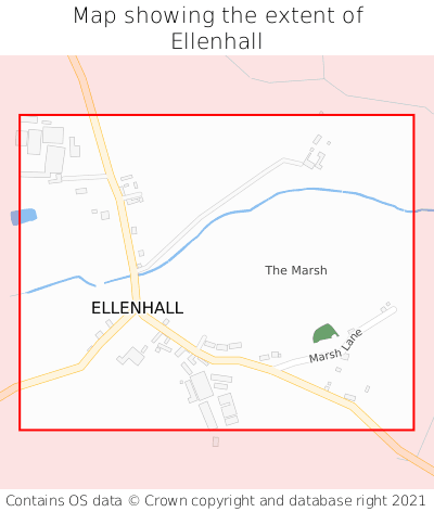 Map showing extent of Ellenhall as bounding box