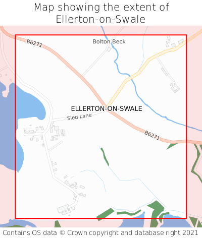 Map showing extent of Ellerton-on-Swale as bounding box