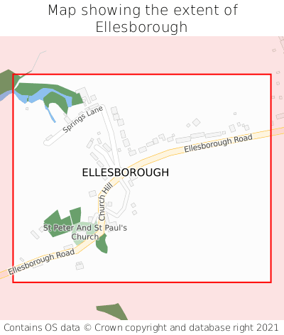 Map showing extent of Ellesborough as bounding box