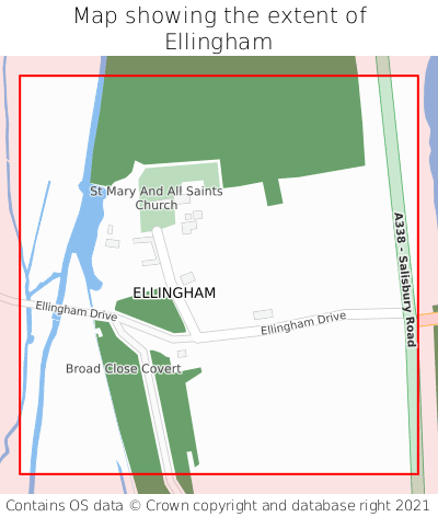 Map showing extent of Ellingham as bounding box