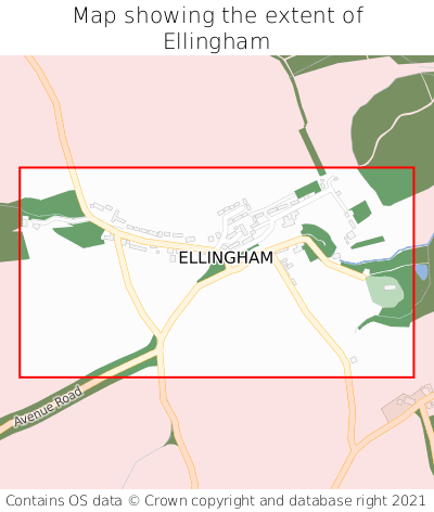 Map showing extent of Ellingham as bounding box