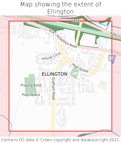 Map showing extent of Ellington as bounding box