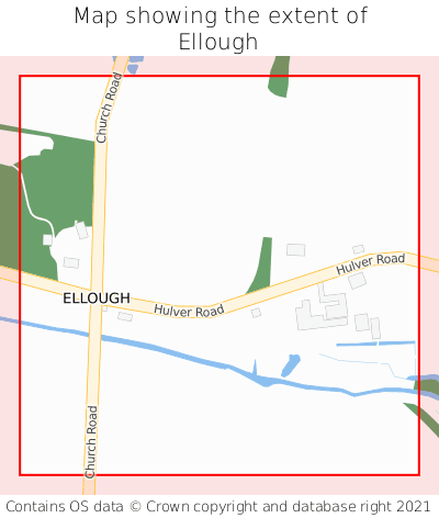 Map showing extent of Ellough as bounding box