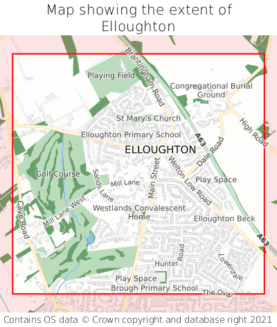 Map showing extent of Elloughton as bounding box