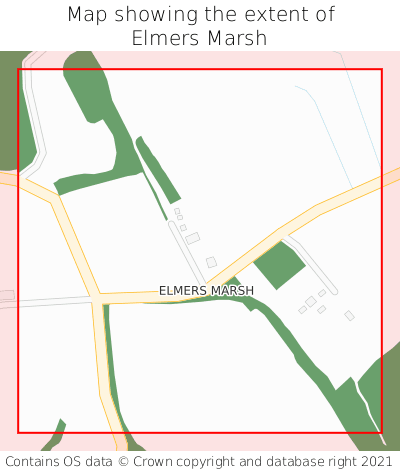 Map showing extent of Elmers Marsh as bounding box