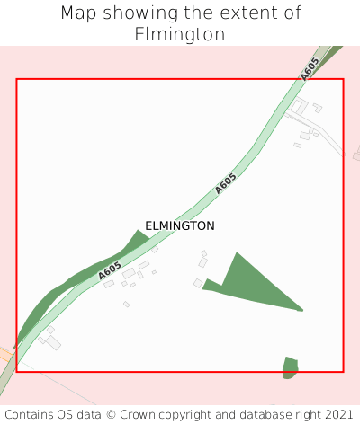 Map showing extent of Elmington as bounding box