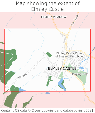 Map showing extent of Elmley Castle as bounding box
