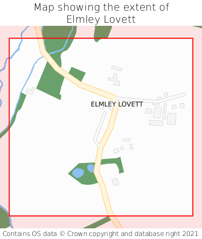 Map showing extent of Elmley Lovett as bounding box