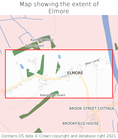 Map showing extent of Elmore as bounding box