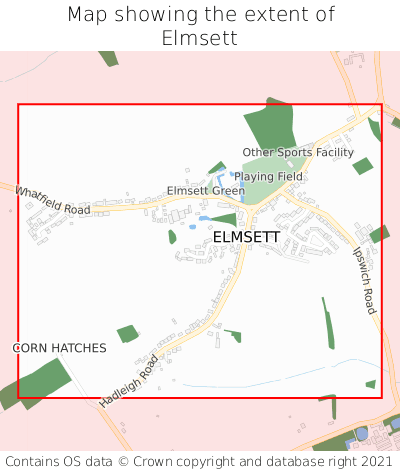 Map showing extent of Elmsett as bounding box