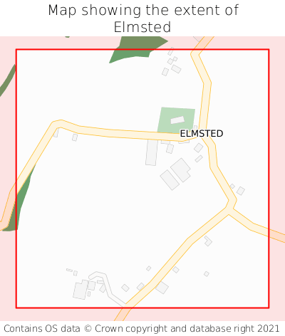 Map showing extent of Elmsted as bounding box