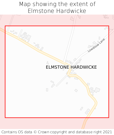 Map showing extent of Elmstone Hardwicke as bounding box