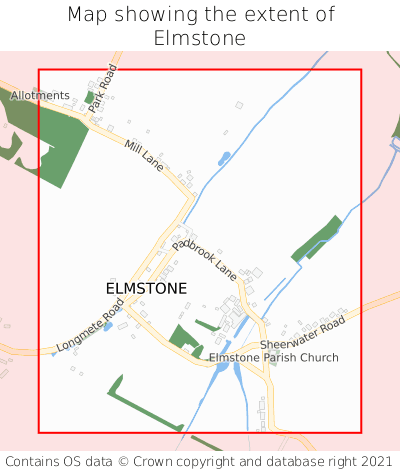 Map showing extent of Elmstone as bounding box