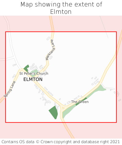Map showing extent of Elmton as bounding box