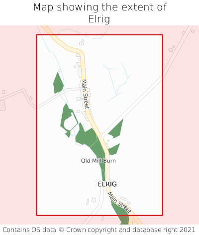 Map showing extent of Elrig as bounding box