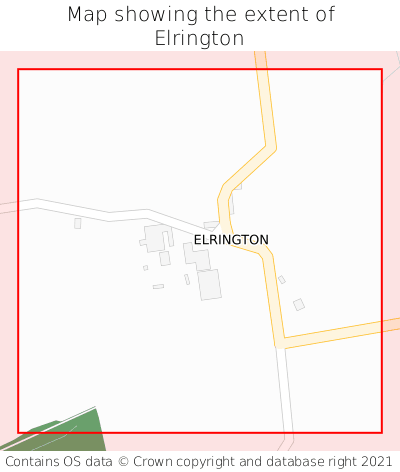 Map showing extent of Elrington as bounding box