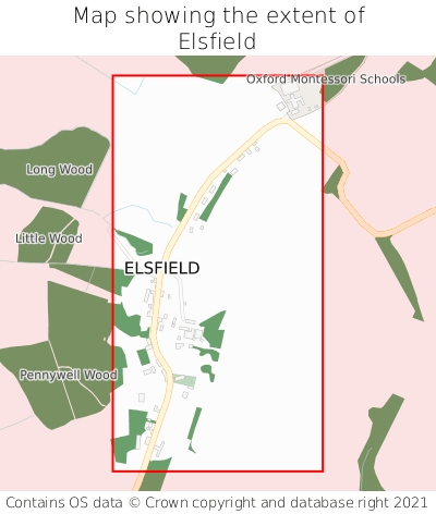 Map showing extent of Elsfield as bounding box