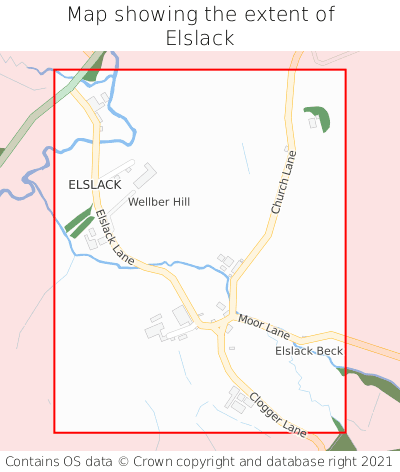 Map showing extent of Elslack as bounding box