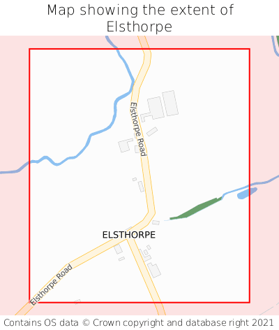 Map showing extent of Elsthorpe as bounding box