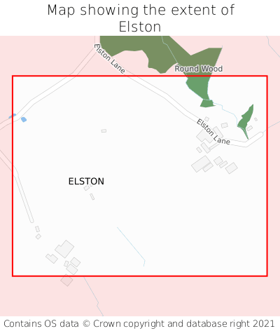 Map showing extent of Elston as bounding box