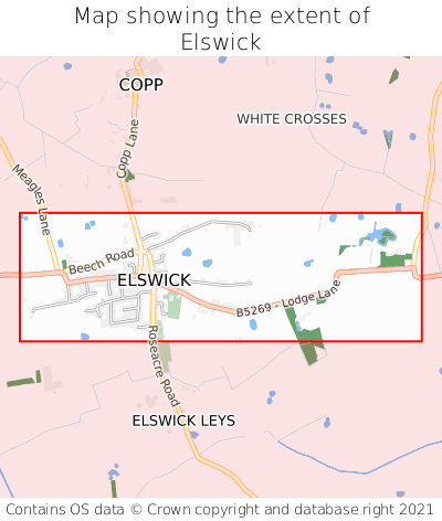 Map showing extent of Elswick as bounding box