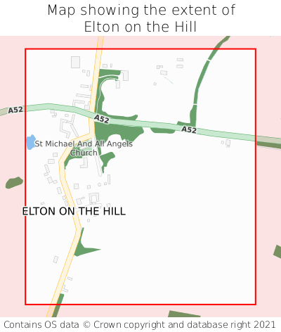 Map showing extent of Elton on the Hill as bounding box