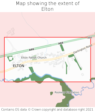 Map showing extent of Elton as bounding box