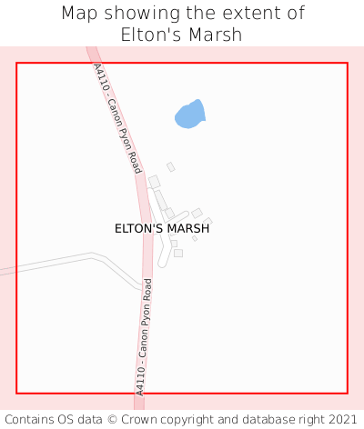 Map showing extent of Elton's Marsh as bounding box