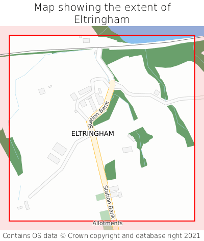 Map showing extent of Eltringham as bounding box
