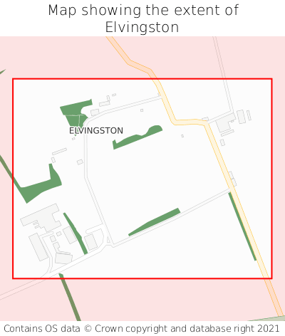 Map showing extent of Elvingston as bounding box