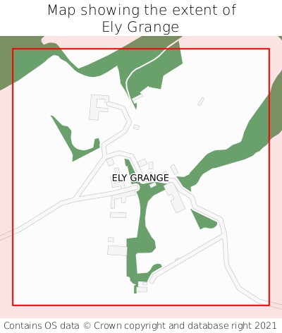 Map showing extent of Ely Grange as bounding box