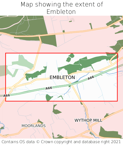 Map showing extent of Embleton as bounding box