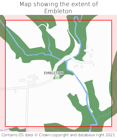 Map showing extent of Embleton as bounding box