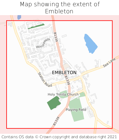 Map showing extent of Embleton as bounding box